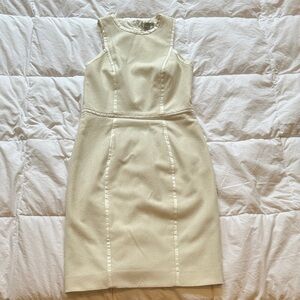 H&M Cream Textured Midi Dress